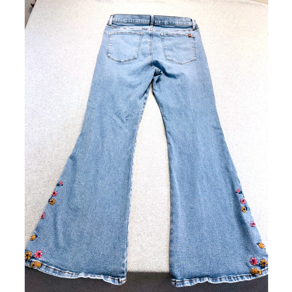 Jessica Simpson Daisy Flare Jeans Women 14 Embroidered Floral Light Wash Hippie - Picture 13 of 13